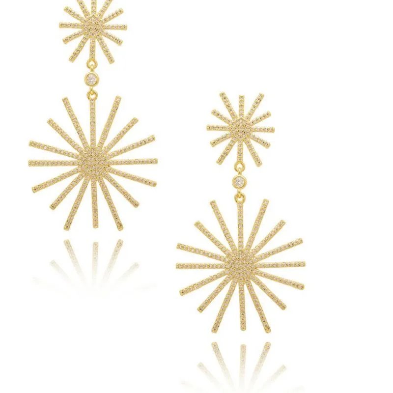 Brinco pendente grande Micro Pave