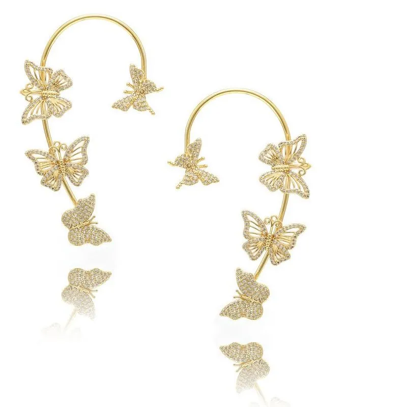 Brinco Borboleta Punho Banhado a Ouro