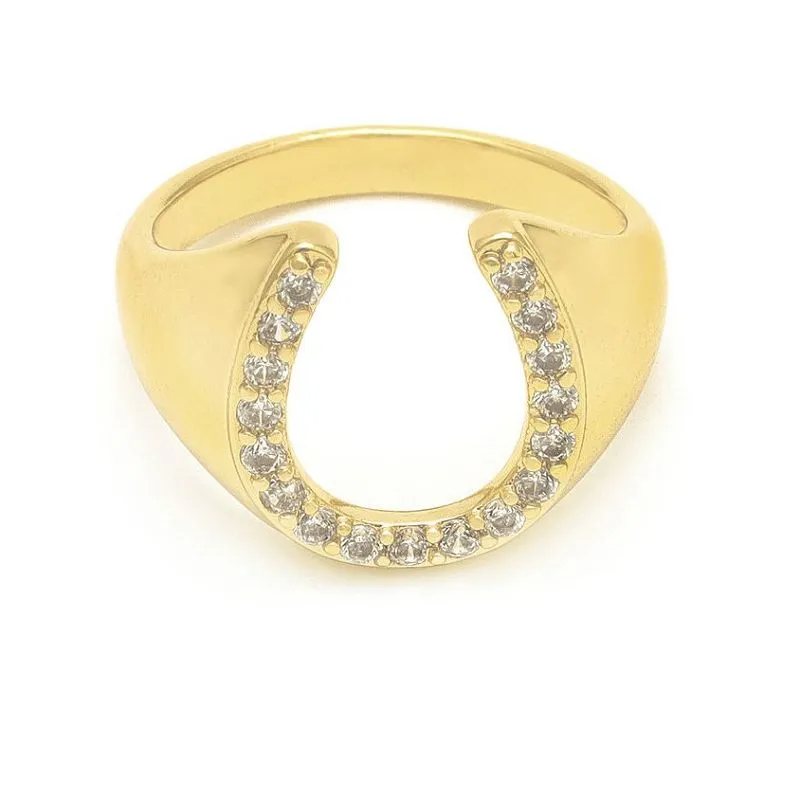 Anel feminino em forma de U fashion