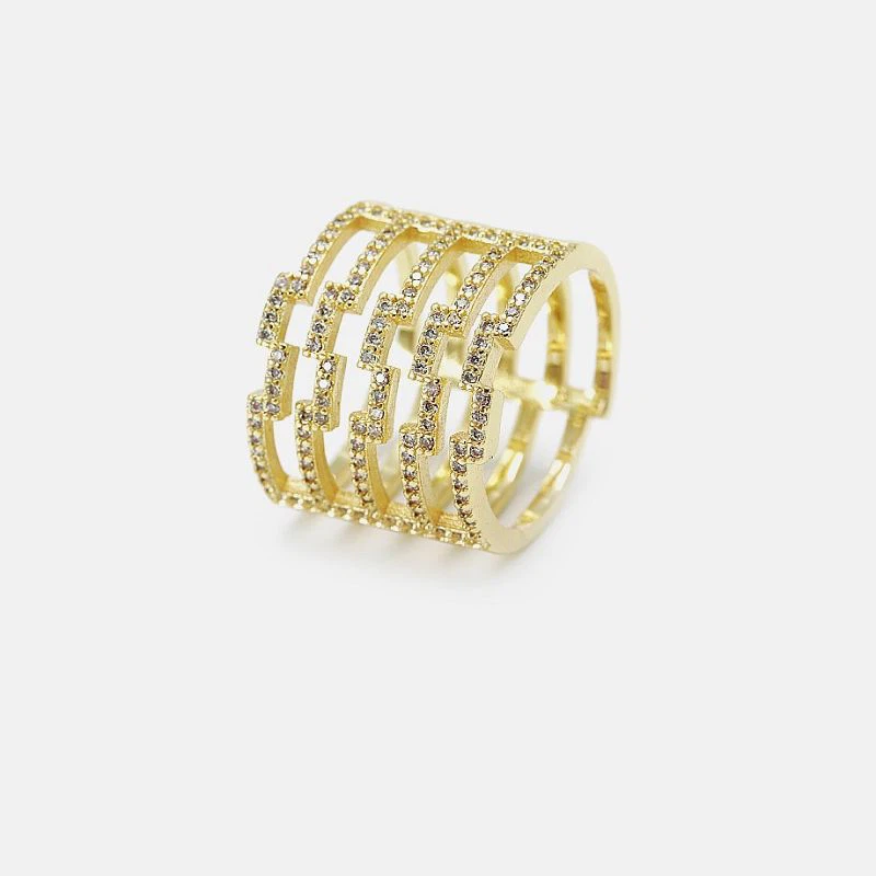 Anel de animal de borboleta folheado a ouro