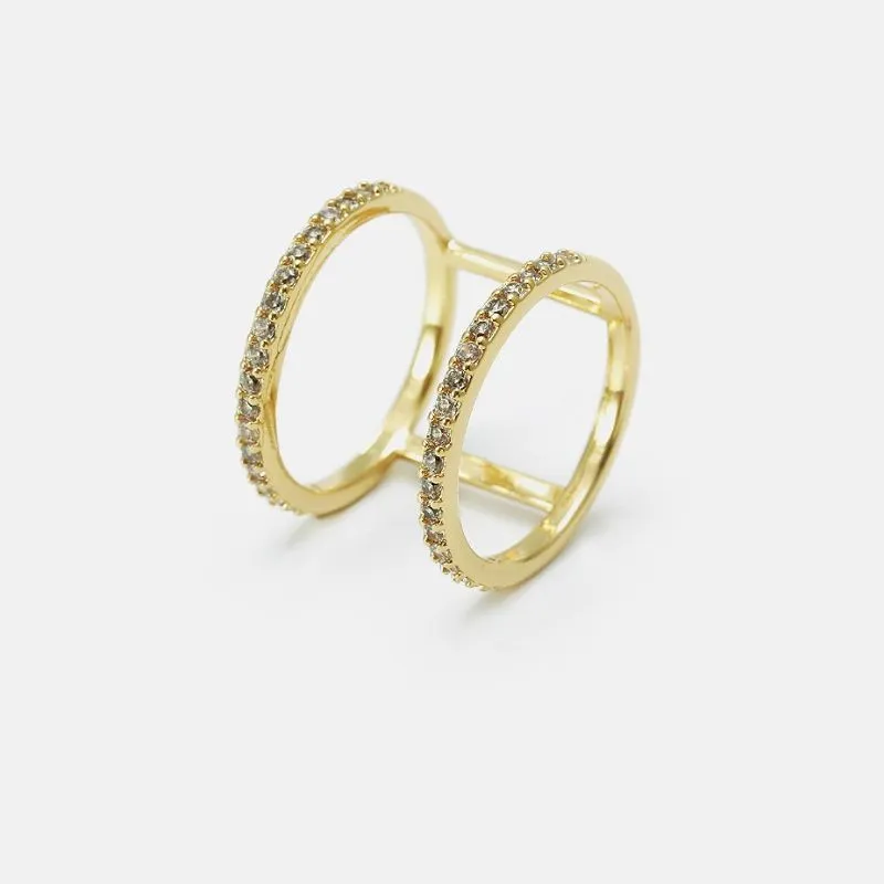 Anel fashion folheado a ouro para mulheres