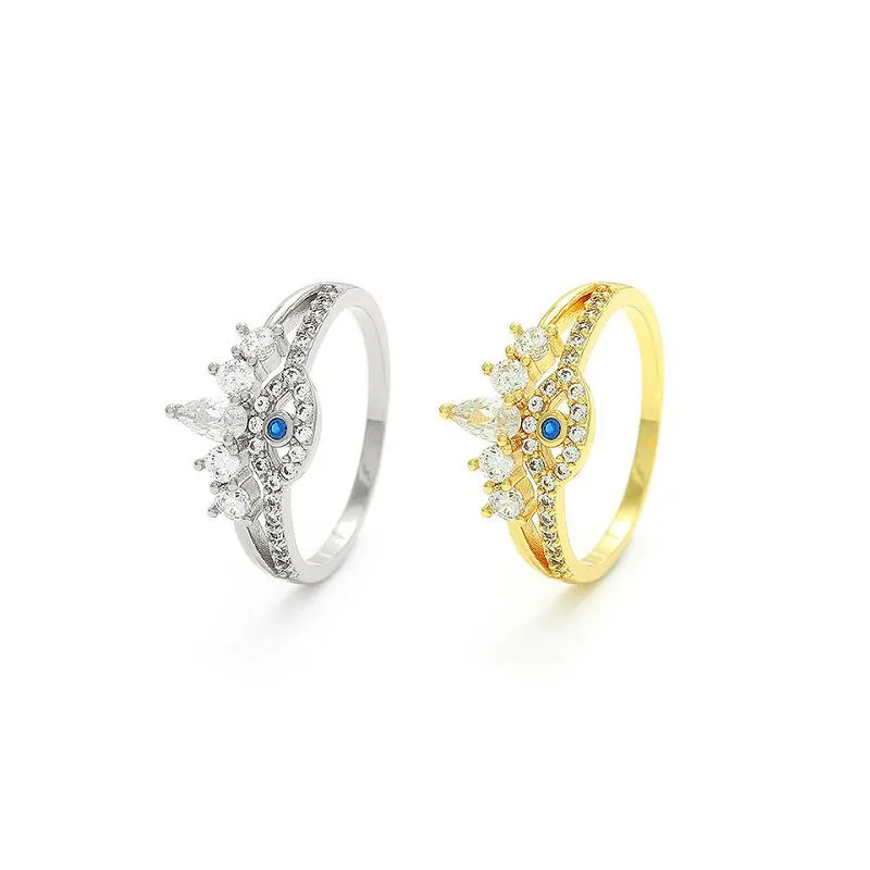 Anel de olho mau banhado a ouro