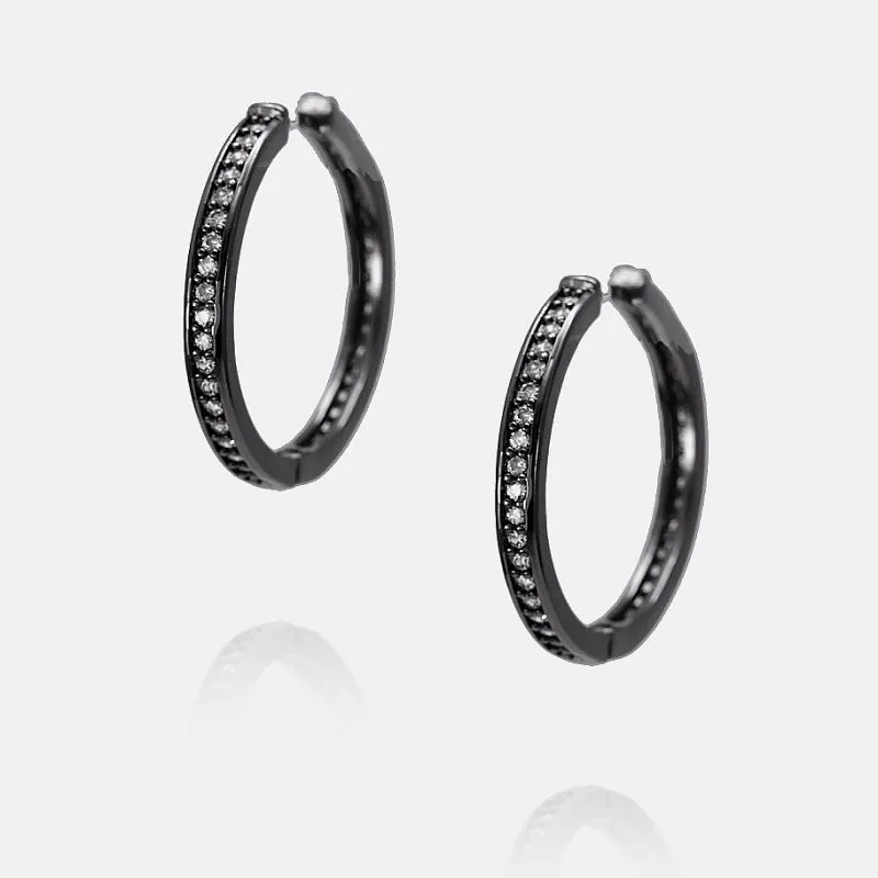 Brinco Argola Banhado Hematita