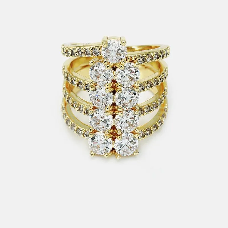 Conjunto de anéis fashion com design luxuoso