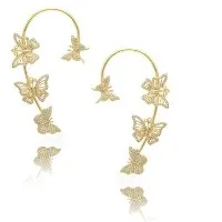 Brinco Borboleta Punho Banhado a Ouro