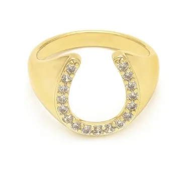 Anel feminino em forma de U fashion