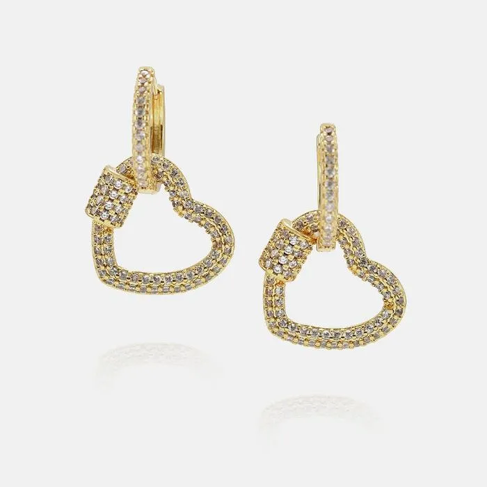 Brinco de coração com novo design feminino